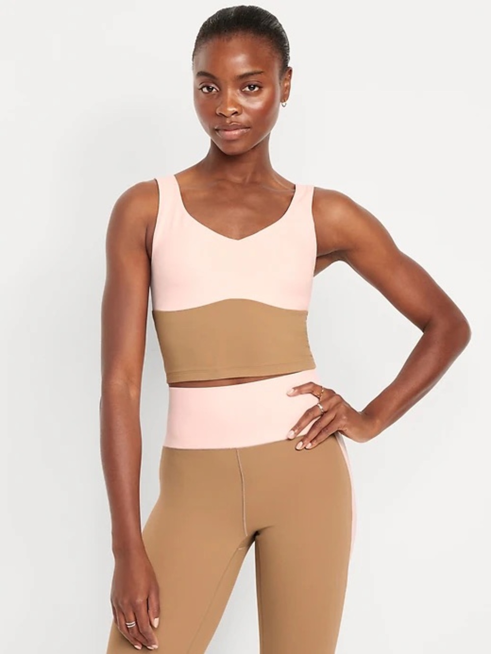 Tan & Pink Workout Set